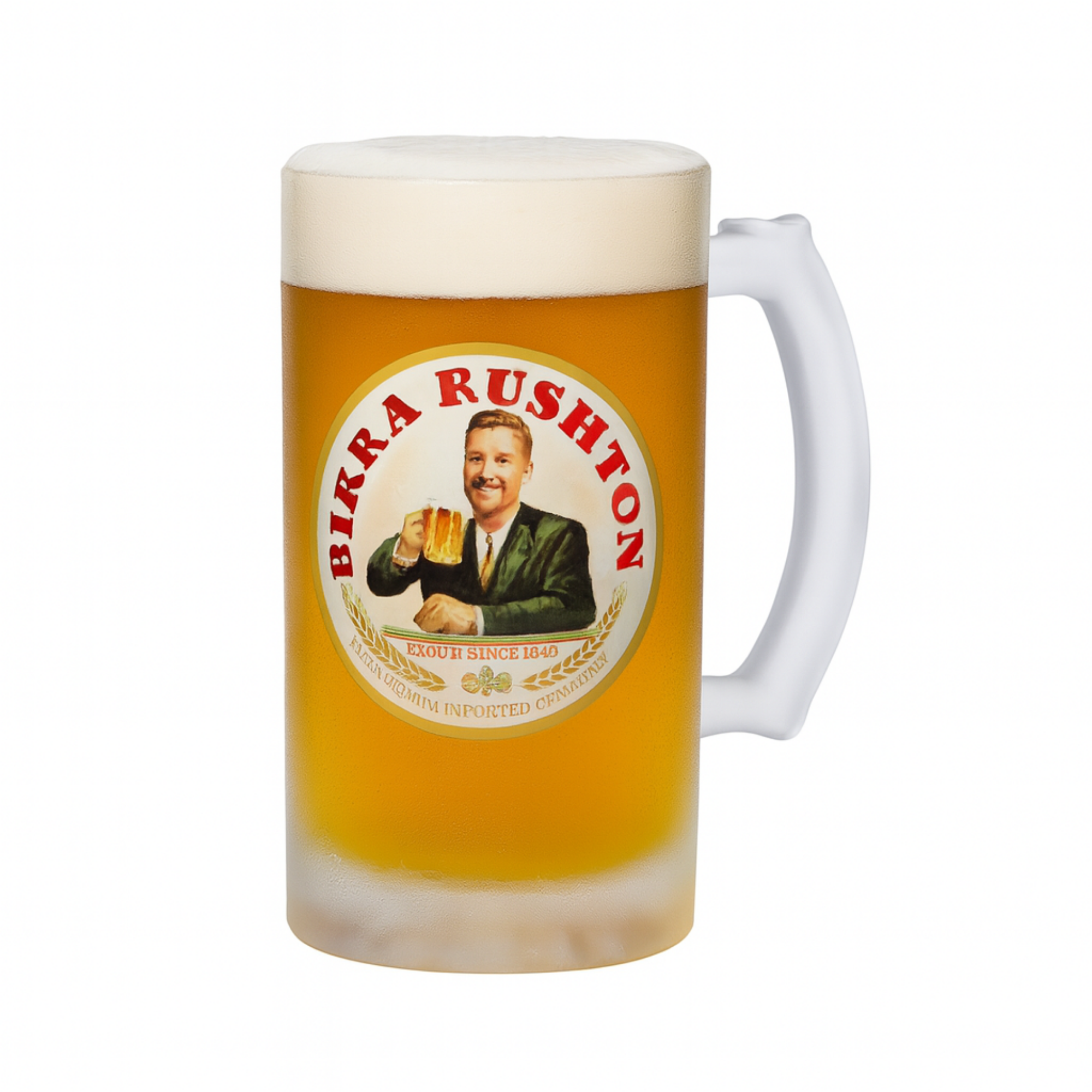 Customised birra moretti beer glass
