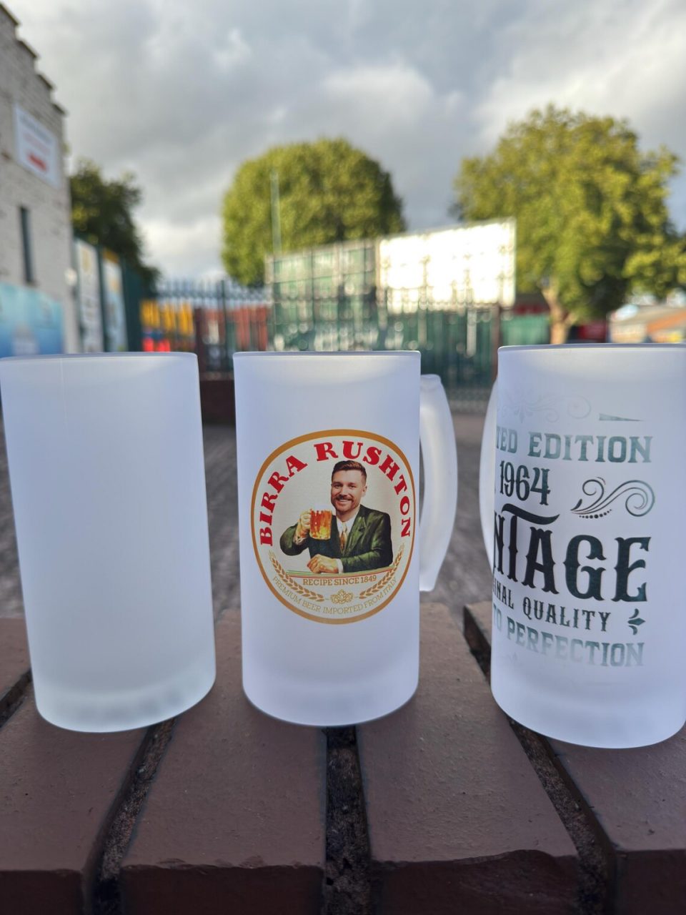 Custom printed beer glass