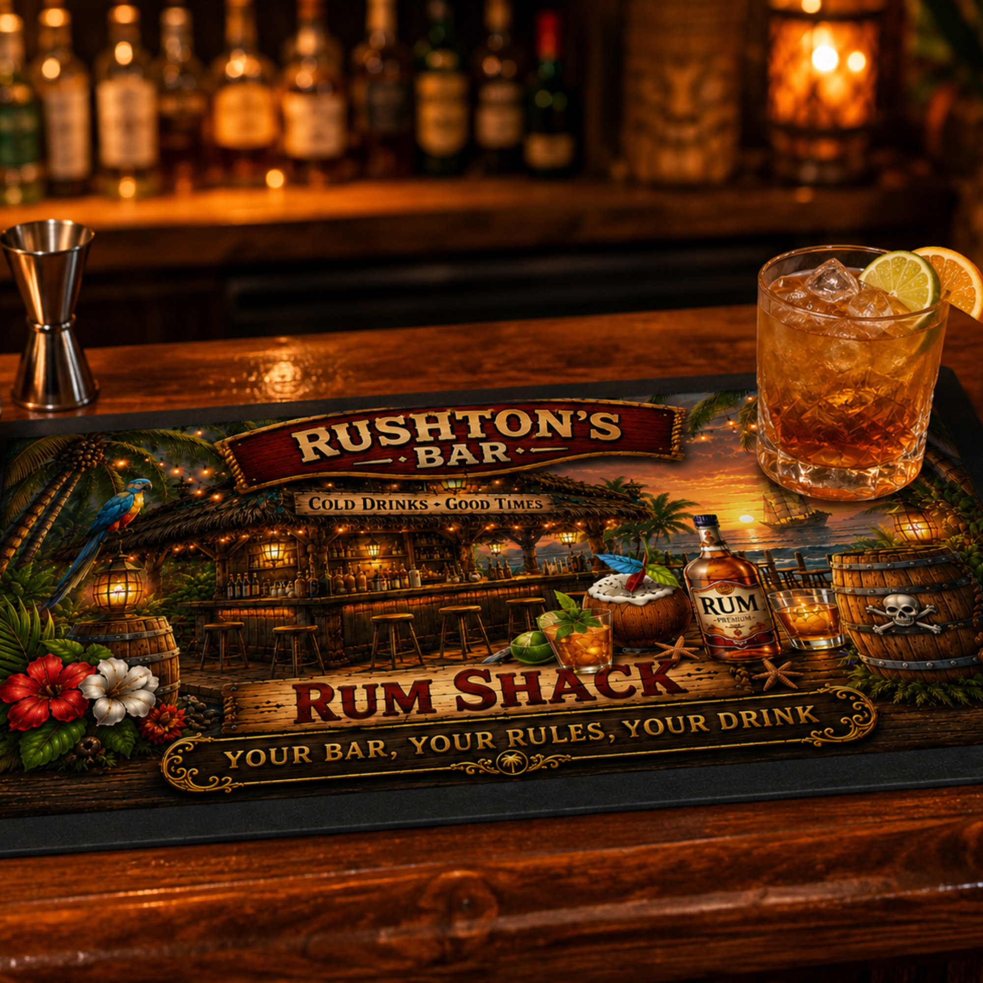 Personalised beer bar mats