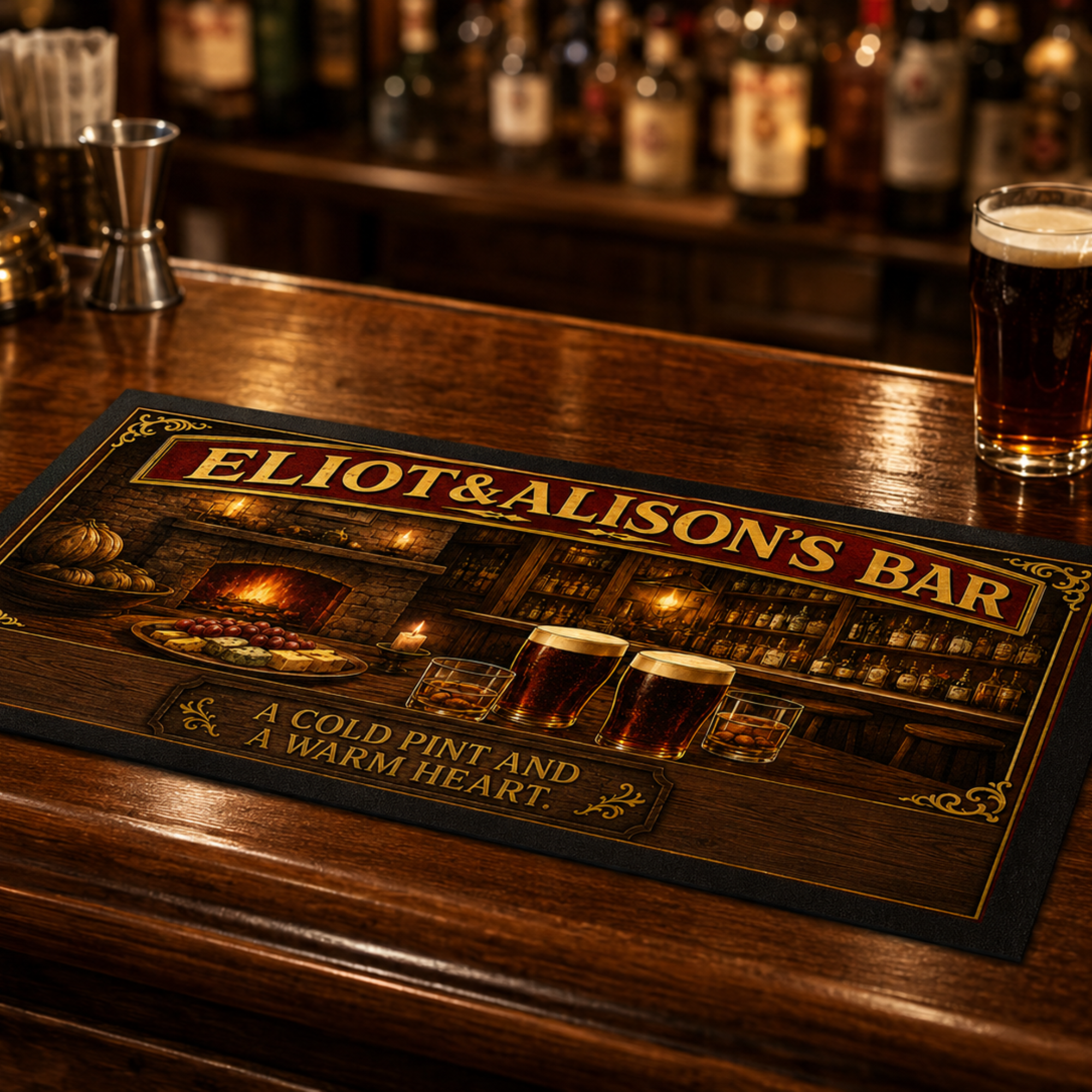 personalised bar mats