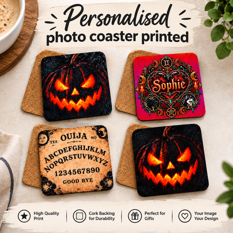 Personalised Photo Coasters Printed 9 x 9 cm