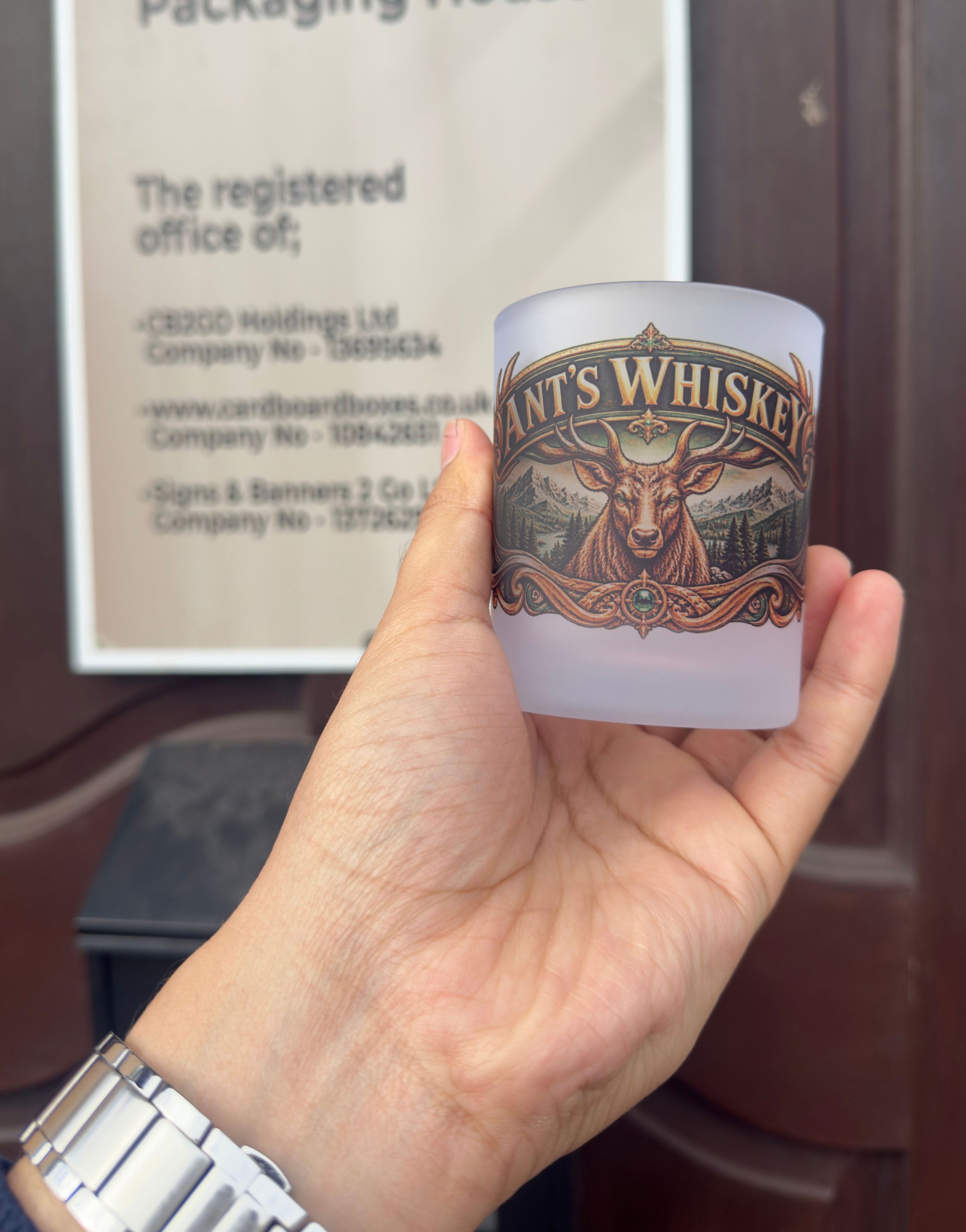 whisky glass and coaster