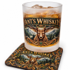 whiskey glass and coaster printed