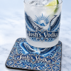 vodka shot glass and coaster