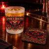 bacardi shot glasses and coaster