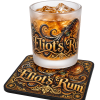 Rum glass and coaster printed