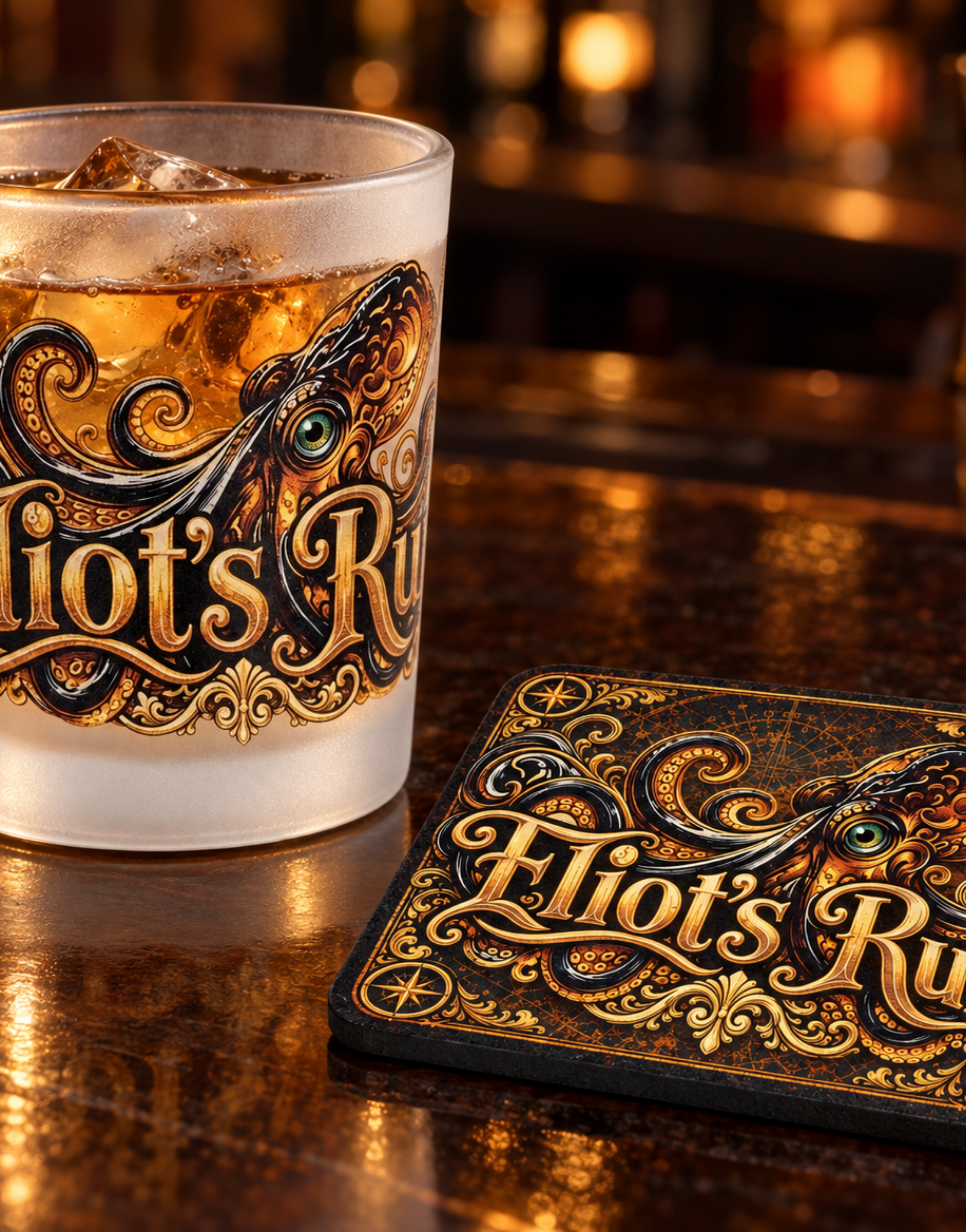 rum coaster printed
