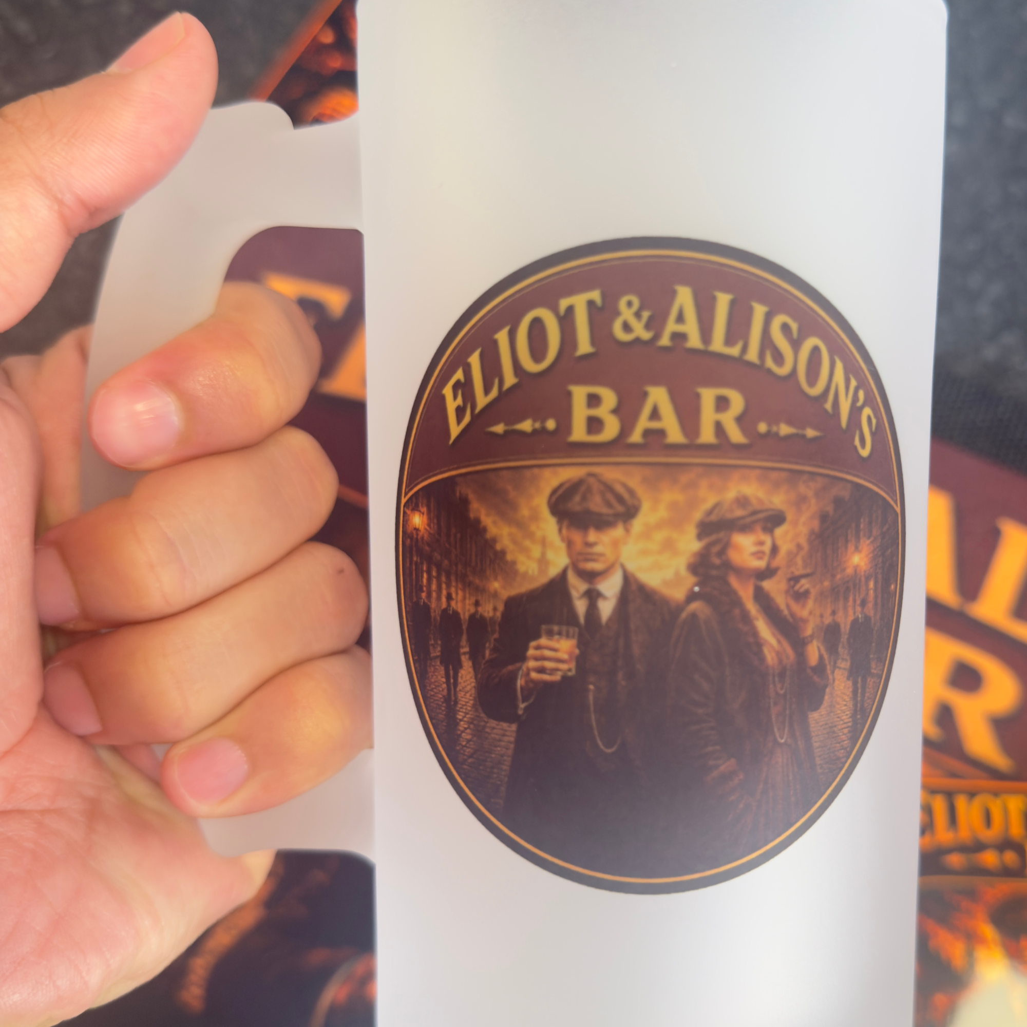 frosted beer stein glass