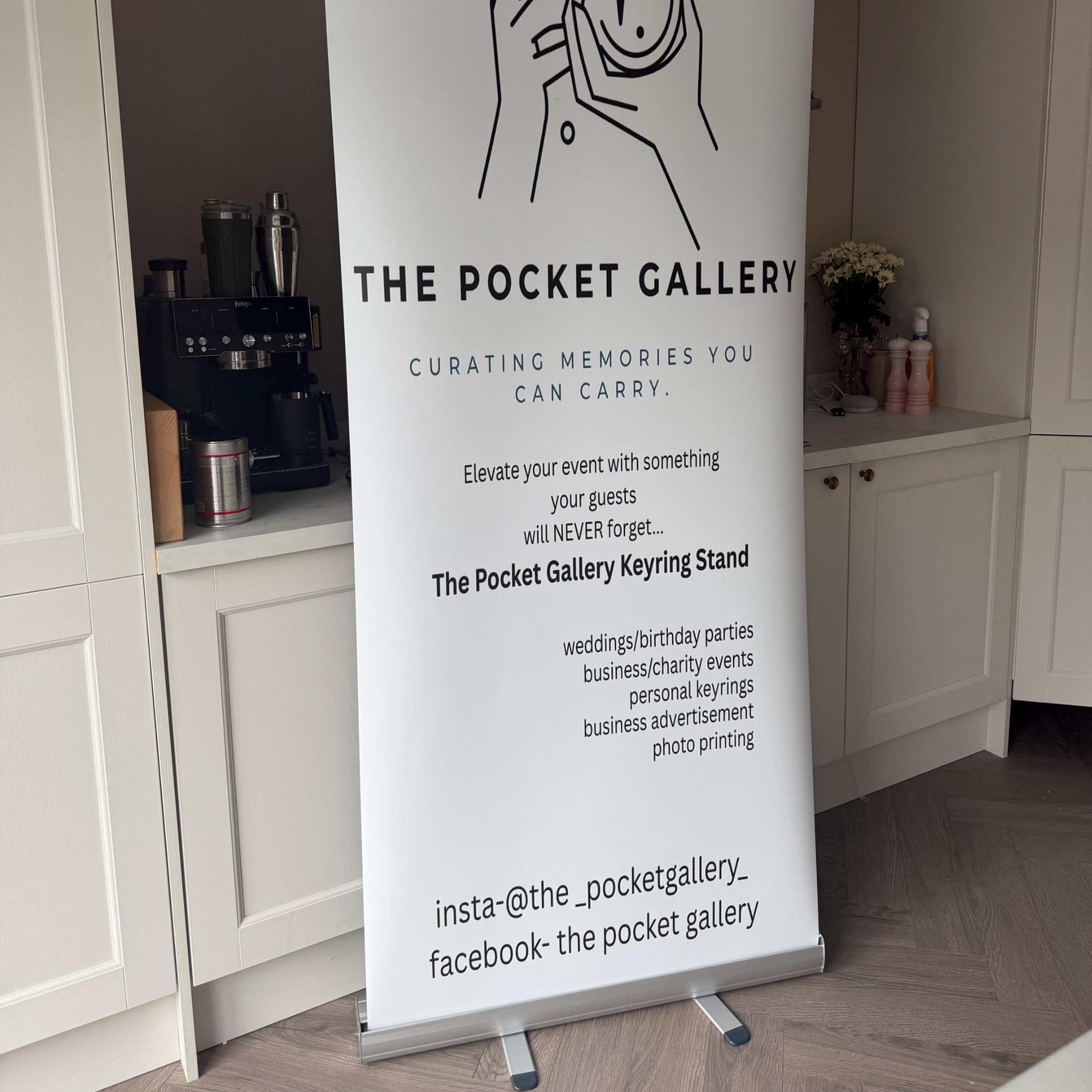 Custom printed roller banner and desktop displays